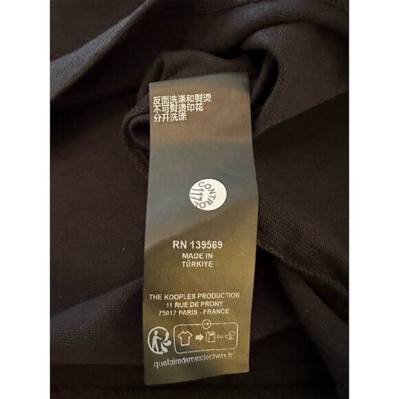 The Kooples Women’s Black Logo Graphic Print T-Shirt Size S - Picture 15 of 15